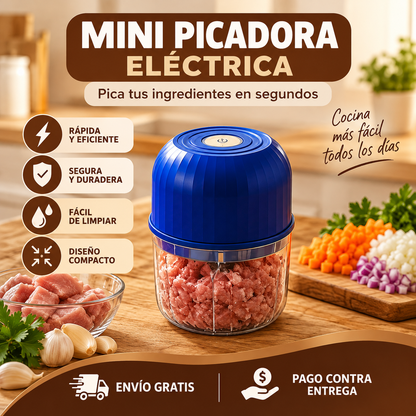 Mini Picadora Eléctrica de Alimentos Eficiente e Inalámbrica